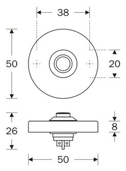 Artitec 94852 beldrukker rond messing mat zwart afmetingen