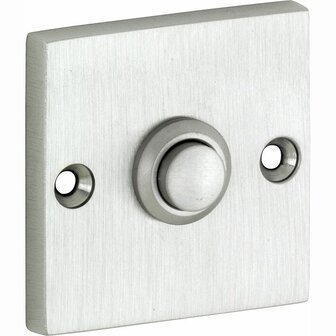 Artitec 95497 beldrukker vierkant mat nikkel messing pvd zilver