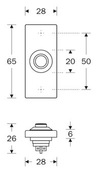 Artitec 95456 beldrukker rechthoekig messing ongelakt goud afmetingen