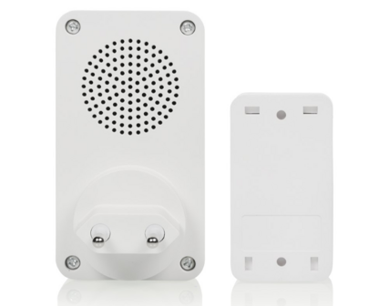 Byron DBY-23442 duurzame kinetische draadloze deurbelset achterzijde