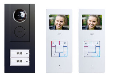 M-E Vistus VD ALU-6320 A video intercom deurbel met 2 beldrukker knoppen antraciet