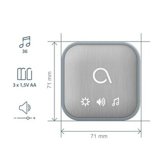 Avidsen 102508-5 Sona-T Battery draadloze deurbel met 5 ontvangers op batterijen