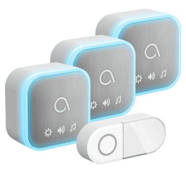 Avidsen 102508-3 Sona-T Battery draadloze deurbel met 3 ontvangers op batterijen