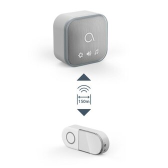 Avidsen 102508-2 Sona-T Battery draadloze deurbel met 2 ontvangers op batterijen draadloos bereik