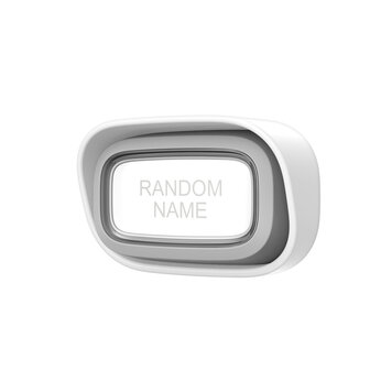 Extel diBi flash soft grey draadloze deurbel 081740 voorkant beldrukker met verwisselbaar naamplaatje