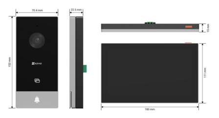 Ezviz HP5 Smart Home bedrade videodeurbel met scherm + app