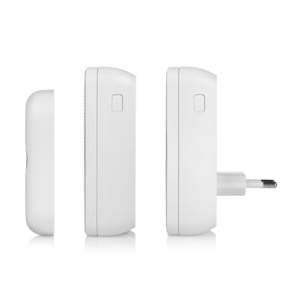 Byron DBY-22324 draadloze deurbel met twee ontvangers zijkant plug-in stekker