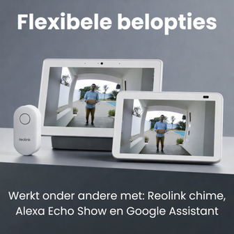 Reolink Smart 2K bedrade/draadloze oplaadbare slimme wifi videodeurbel wit + Home Hub