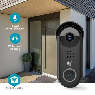 Nedis SmartLife WIFICDP11BK bedrade&nbsp;slimme Wi-Fi videodeurbel