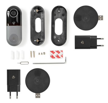 Nedis SmartLife WIFICDP10GY Wi-Fi videodeurbel voorkant beldrukker met camera onderdelen