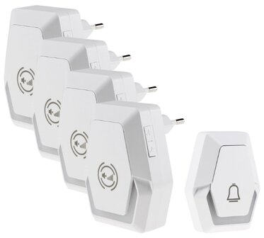 Pilota Porta draadloze deurbel 400 meter bereik met 4 ontvangers + flitslicht