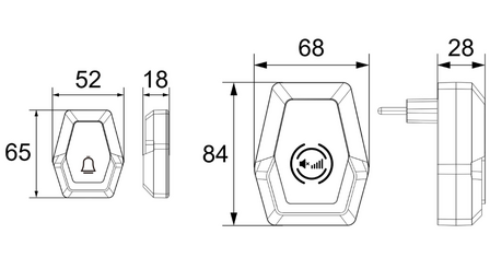 Pilota Porta draadloze deurbel 400 meter bereik flitslicht afmetingen