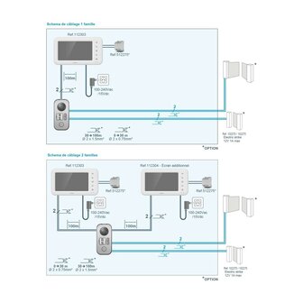 Avidsen 112303 &Eacute;lia bedrade intercom met camera + scherm aansluitschema