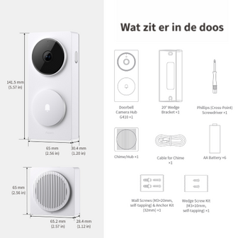 Aqara Smart Video Doorbell Hub G410 Select wit inhoud doos