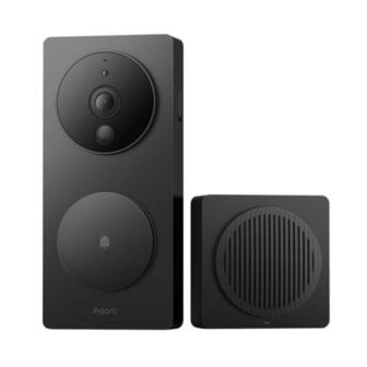 Aqara Smart Video Doorbell G4 - bedrade &amp; draadloze videodeurbel met gong - zwart