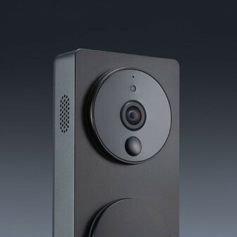 Aqara Smart Video Doorbell G4 - bedrade &amp; draadloze videodeurbel met gong - zwart voorzijde