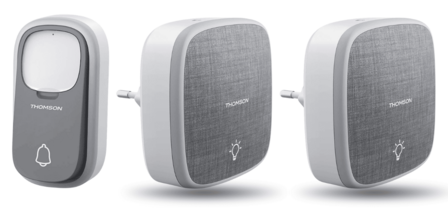 Thomson 513133 draadloze deurbel met kinetische knop en 2 plug-in ontvangers