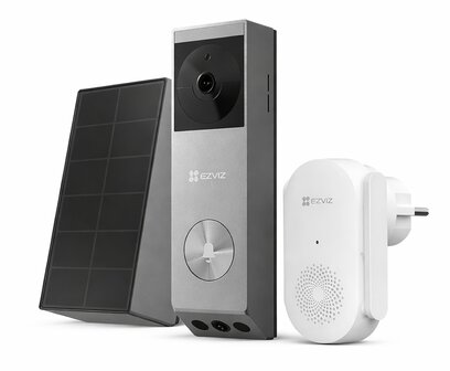 Ezviz EP3x Pro slimme videodeurbel op batterijen met chime + zonnepaneel 2K