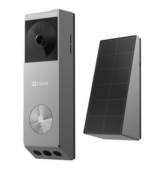 Ezviz EP3x Pro slimme videodeurbel op batterijen met zonnepaneel 2K voorkant