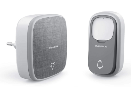 Thomson 513133 draadloze deurbel met kinetische knop en plug-in ontvanger