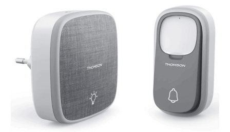 Thomson 513133 draadloze deurbel met kinetische knop en plug-in ontvanger