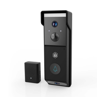 Nedis SmartLife WIFICDP31BK draadloze oplaadbare slimme Wi-Fi videodeurbel