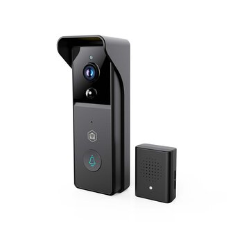 Nedis SmartLife WIFICDP21BK draadloze oplaadbare slimme Wi-Fi videodeurbel met chime