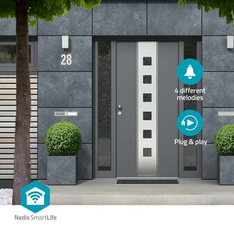 Nedis SmartLife WIFICDPC20WT draadloze gong