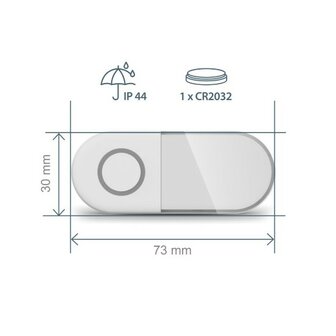 Avidsen Sona T Battery draadloze deurbel met flitslicht op batterijen beldrukker