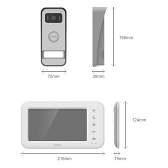Avidsen 112302 Elia Smart 2 Wifi bedrade intercom met camera + app afmetingen
