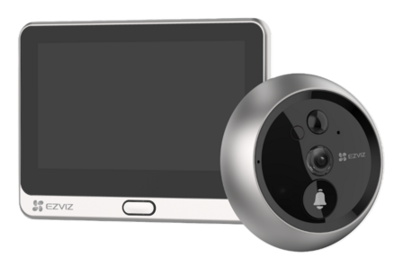 Ezviz DP2C draadloze digitale deurspion met camera en scherm zilver