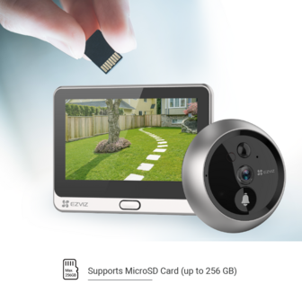 Ezviz DP2C draadloze digitale deurspion met camera en scherm zilver