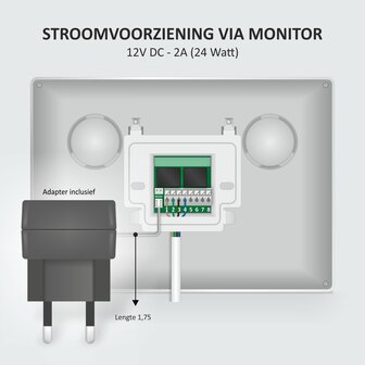 Elro DV4000-3 bedrade intercom deurbel voor 3 appartementen met schermen stroomvoorziening monitor