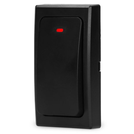 Alecto ADB30ZT draadloze kinetische deurbel zonder batterijen zwart voorkant beldrukker