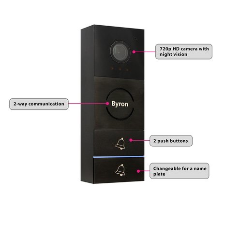 Byron DIC-24122 bedrade video deurbel functies uitleg