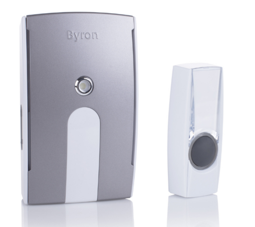 Byron BY504 Draadloze witte deurbelset met mobiele ontvanger
