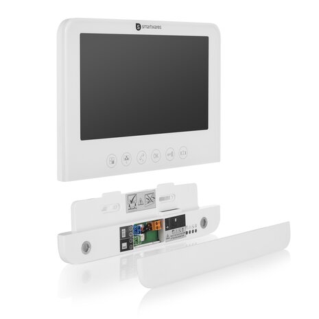 Smartwares DIC-22242 Video intercom systeem voor 4 appartementen binnenscherm voorkant onderdelen