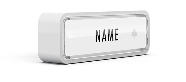 M-E BELL-218 beldrukker voor draadloze deurbel met naamplaatje