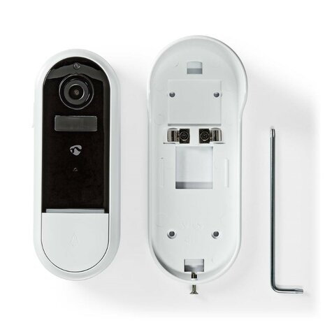 Nedis SmartLife WIFICDP30WT Wi-Fi videodeurbel wit alle onderdelen