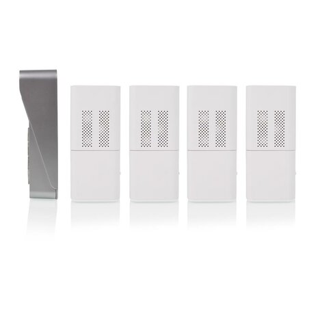 Byron DIC-21545 Draadloze audio deurbel voor 4 appartementen zijkant