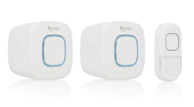 Byron DBY-24724 Draadloze deurbelset voorkant schuin