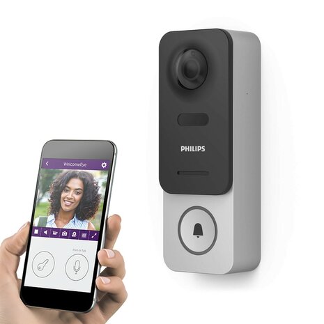 Philips WelcomeEye link draadloze deurbel met camera 531034 smartphone app