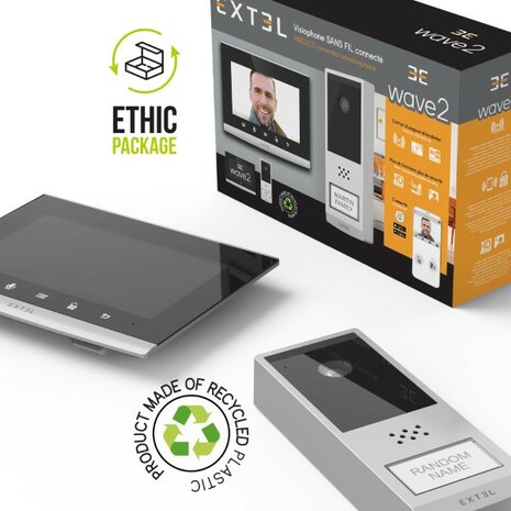 Extel Wave 2 draadloze Wi-Fi intercom met camera + 7 inch scherm verpakkingsdoos