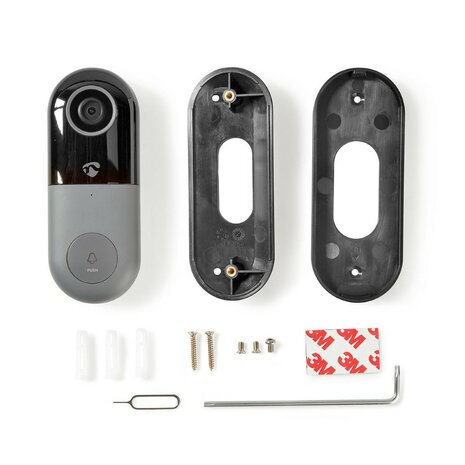 Nedis SmartLife WIFICDP10GY Wi-Fi videodeurbel voorkant beldrukker met camera onderdelen