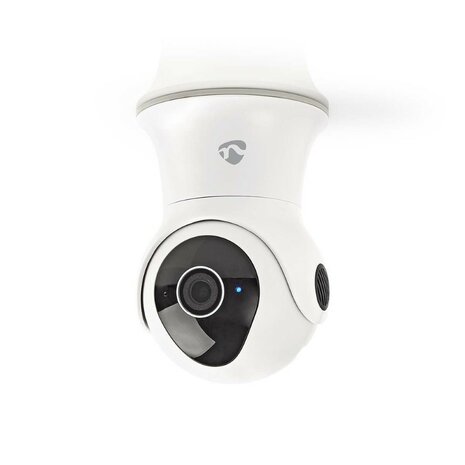 Nedis SmartLife camera voor buiten wit WIFICO20CWT voorkant hangend