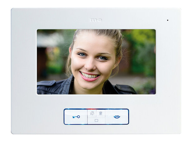 M-E VD ALU-6720 S video intercom deurbel bedraad voor twee appartementen zilver binnenscherm