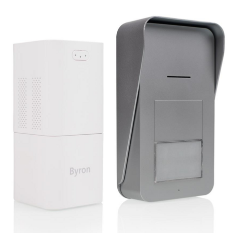 Byron DIC-21515 Draadloze audio deurbel intercom voorkant binnenunit buitenunit