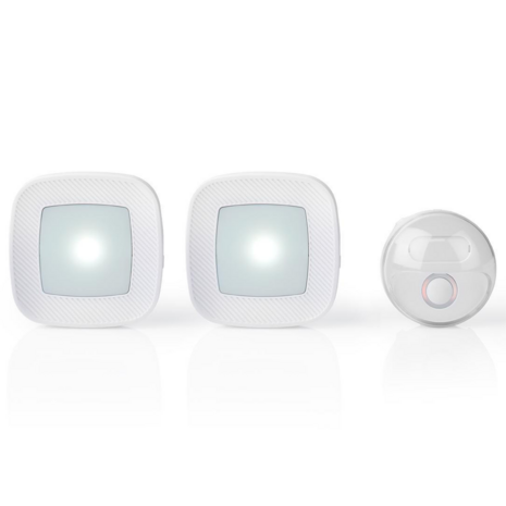 Nedis DOORB220CWT2 draadloze deurbel voor 2 verdiepingen wit voorkant