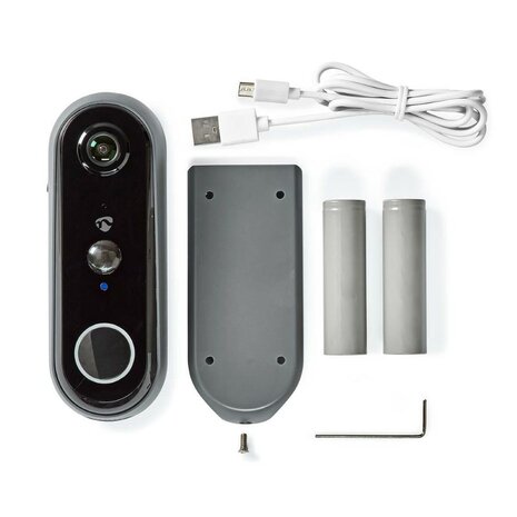 Nedis SmartLife WIFICDP20GY videodeurbel zwart onderdelen
