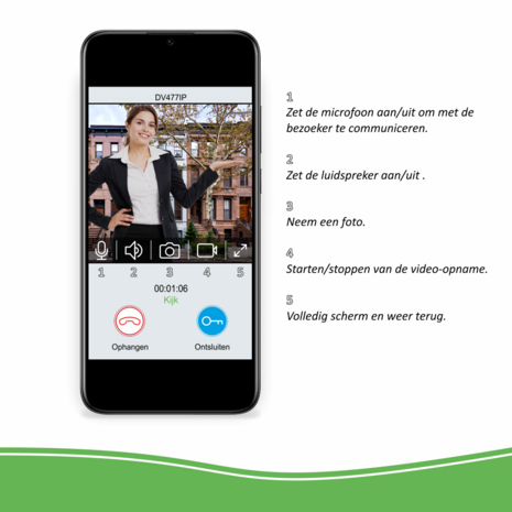 Elro DV477IP2 bedrade intercom deurbel met 2 schermen en app voor smartphone